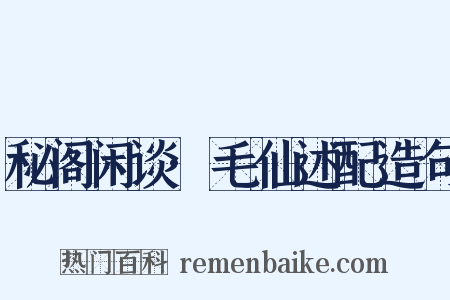 秘阁闲谈·毛仙述配造句是什么意思的图片